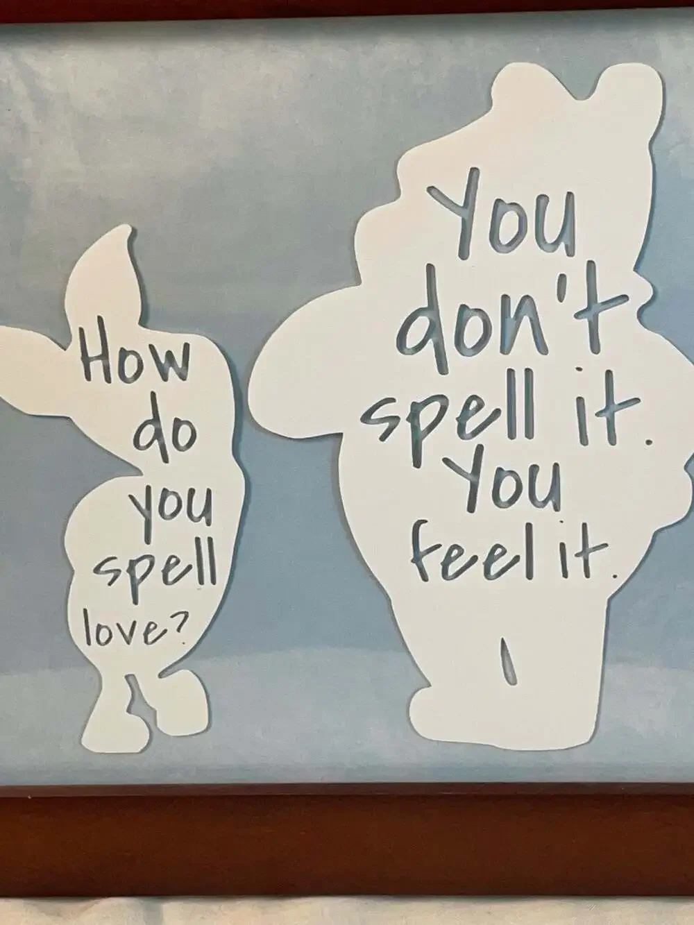 Disney Winnie the Pooh and Piglet Framed Wall Art Quote 12x9